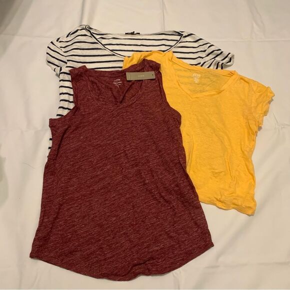 J.CREW Michael Stars XS S Linen T-Shirt Tee tank Top Loose Oversized Fit Lot (3) - Picture 2 of 8